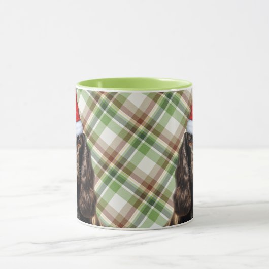 Bruine Cocker Spaniel Vakantie Kerstman Hond Mok (Midden)