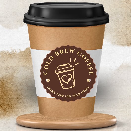 Bruine cold brew koffie Gepersonaliseerde branding Ronde Sticker