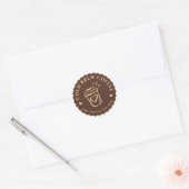 Bruine cold brew koffie Gepersonaliseerde branding Ronde Sticker (Envelop)