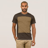 Bruine Combinatie Klassiek Checkerboard T-shirt (Voorkant volledig)