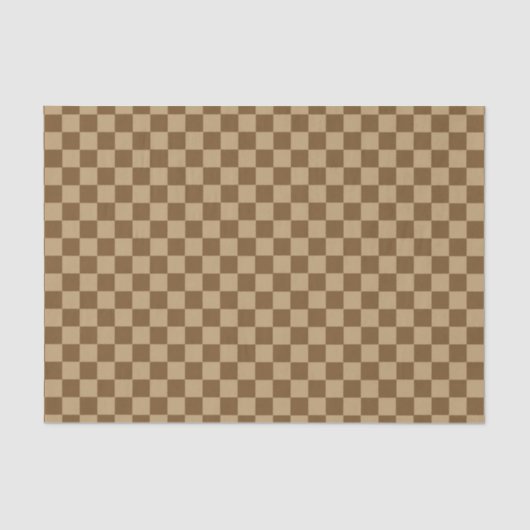 Bruine Combinatie Klassiek Checkerboard Tissuepapier (Voorkant)