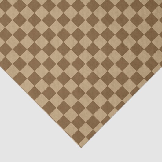 Bruine Combinatie Klassiek Checkerboard Tissuepapier (Detail)