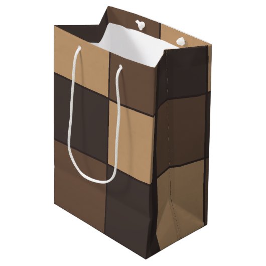 Bruine controleurs medium cadeauzakje (Voorkant Gekanteld)