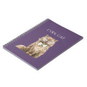 Bruine Coole Kat Bril Notitieboek (Linkerzijde)