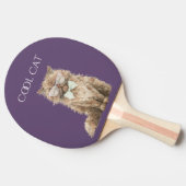 Bruine Coole Kat Bril Tafeltennisbatje (Zijkant)