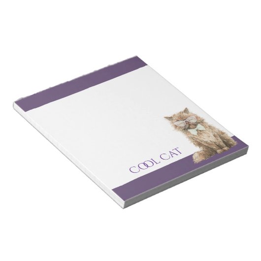 Bruine Coole Kattenbril Notitieblok (Schuin)