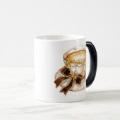 Bruine coquette hete koffie illustratie magische mok (Voorkant rechts)