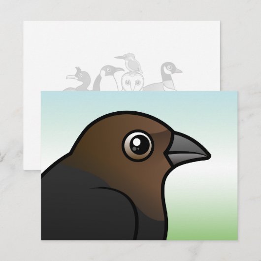 Bruine cowbird briefkaart (Voorkant / Achterkant)