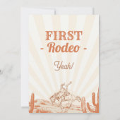 Bruine Cowboy 1e Rodeo Verjaardag Kaart (Achterkant)