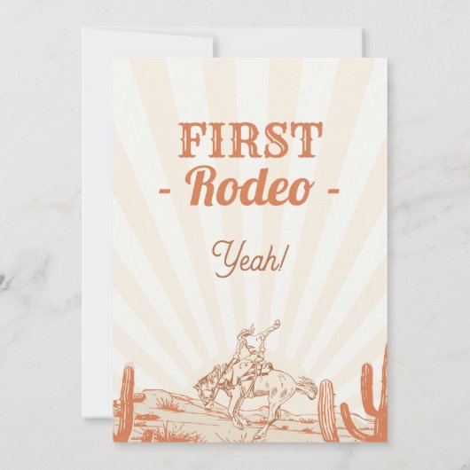  Bruine Cowboy 1e Rodeo Verjaardag Kaart (Achterkant)