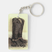 Bruine Cowboy Boots met Spurs Sleutelhanger (achterkant)