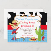 Bruine Cowboy Western Verjaardagsfeestje Briefkaart (Voorkant / Achterkant)
