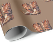 Bruine Cowboy Westerne laarzen Cadeaupapier (Rol Hoek)