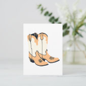Bruine Cowboylaarzen Briefkaart (Staand voorkant)