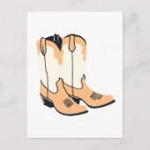 Bruine Cowboylaarzen Briefkaart (Voorkant)