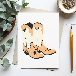 Bruine Cowboylaarzen Briefkaart