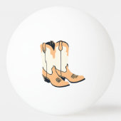 Bruine Cowboylaarzen Pingpongbal (Voorkant)