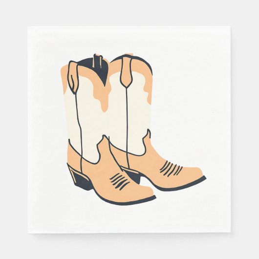Bruine Cowboylaarzen Servet (Voorkant)