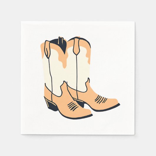 Bruine Cowboylaarzen Servet (Voorkant)