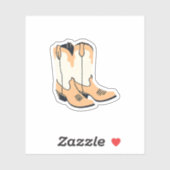 Bruine Cowboylaarzen Sticker (Vel)