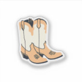Bruine Cowboylaarzen Sticker (Voorkant)