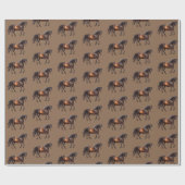 Bruine cowboypaarden cadeaupapier (Vlak)