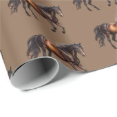 Bruine cowboypaarden cadeaupapier (Rol Hoek)