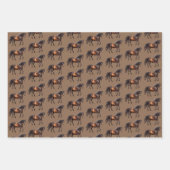 Bruine cowboypaarden inpakpapier vel (Voorkant)