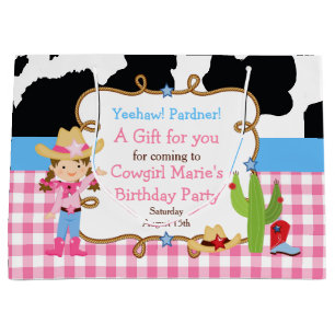Bruine Cowgirl Western Bedankt Groot Cadeauzakje