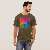Bruine Creëer Uw eigen Logo toevoegen Sjabloon T-shirt (Voorkant volledig)