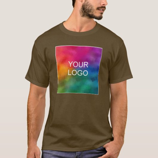 Bruine Creëer Uw eigen Logo toevoegen Sjabloon T-shirt (Voorkant)