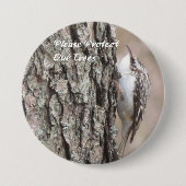 Bruine Creeper-toets Ronde Button 7,6 Cm (Voorkant)