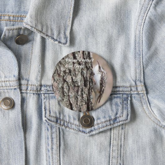 Bruine Creeper-toets Ronde Button 7,6 Cm (In situ)