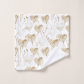 Bruine Crème Boho Harten Bruiloftsborrel Bad Handdoek (Wasdoekje)