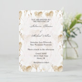 Bruine Crème Boho Hearts Wedding Kaart (Staand voorkant)