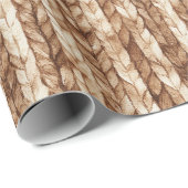 Bruine Crème Faux Geweven Stripes Kerstmis Cadeaupapier (Rol Hoek)