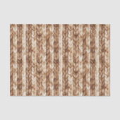 Bruine Crème Faux Geweven Stripes Kerstmis Tissuepapier (Voorkant)