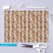 Bruine Crème Faux Geweven Stripes Kerstmis Tissuepapier (Craft)