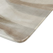 Bruine Crème Golvende Abstracte Strepen Snijplank (Hoek)