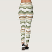 Bruine Crème Groen Strepen Leggings (Achterkant)