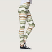 Bruine Crème Groen Strepen Leggings (Rechts)