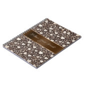 Bruine Crème Harten Lint Notitieboek (Linkerzijde)