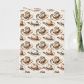 Bruine Crème Hoeden Avontuur Verjaardag Kaart (Achterkant)