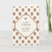 Bruine Crème Ikat All in One Sikh Huwelijk (Voorkant)