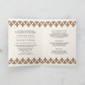 Bruine crème Ikat All in One Sikh Wedding (Binnen)