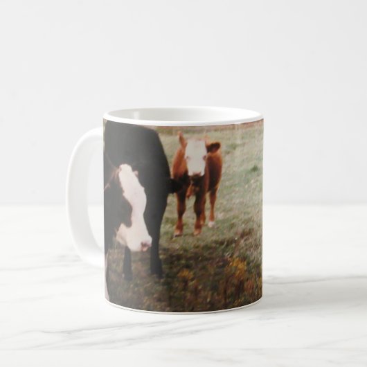 Bruine crème Koeien Koffiemok (Voorkant links)