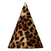 Bruine Crème Leopard Dierenprint Feesthoedjes (Achterkant)