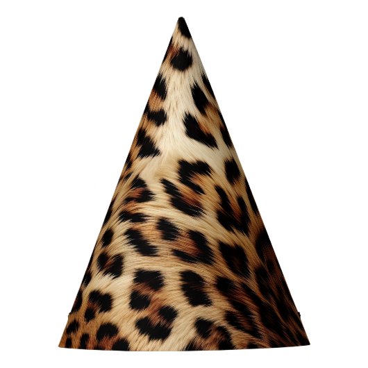 Bruine Crème Leopard Dierenprint Feesthoedjes (Voorkant)