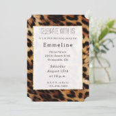 Bruine Crème Leopard Dierenprint Kaart (Staand voorkant)