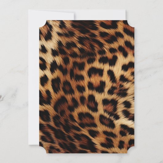 Bruine Crème Leopard Dierenprint Kaart (Achterkant)